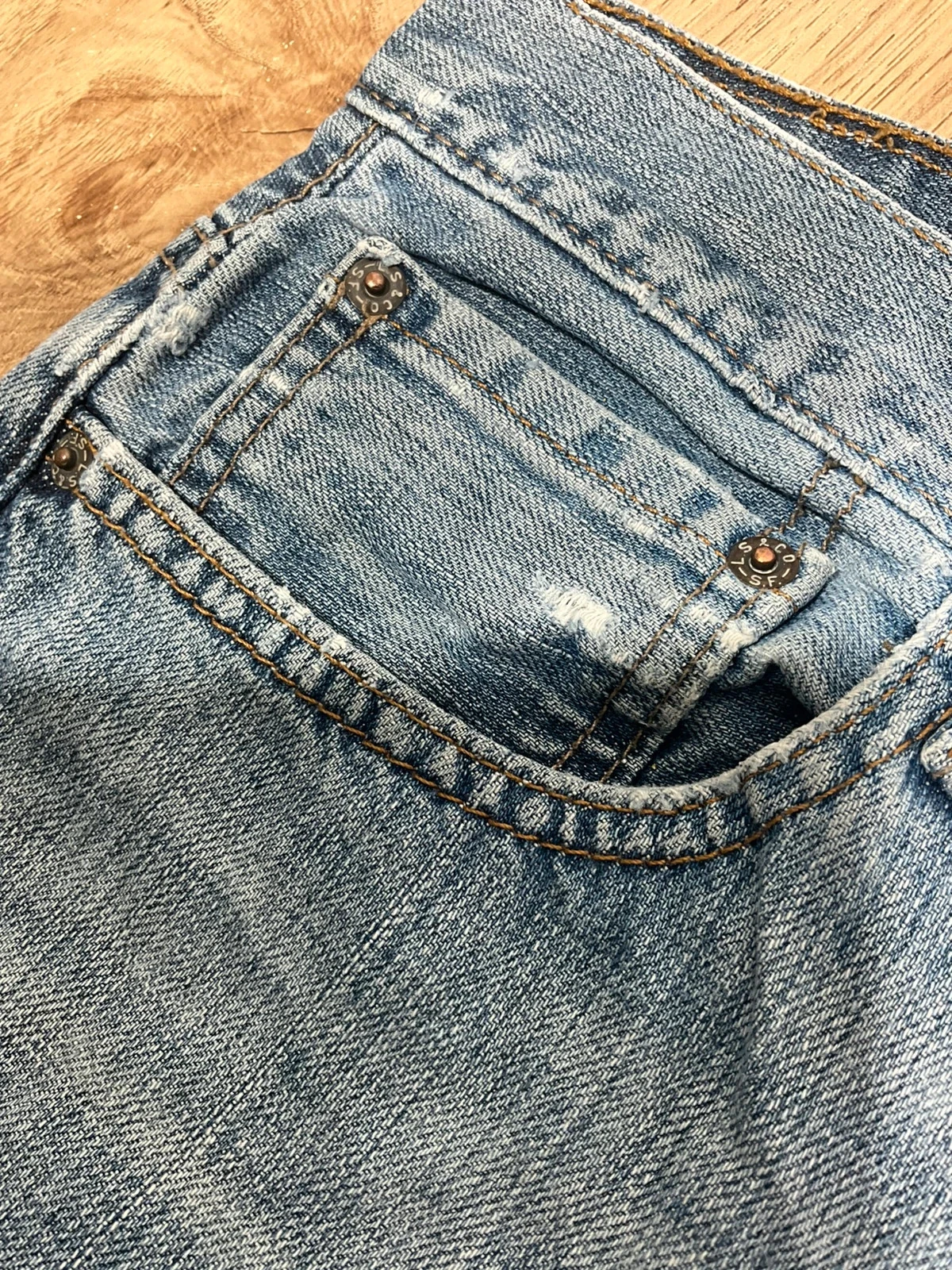 Jean Levi's Coupe Droite W32 L30 Vintage 100% Coton Bleu Délavé Lvh 184 – photo 7